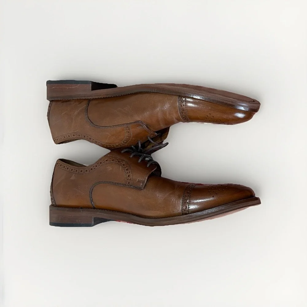 Johnston &‎ Murphy Men's Conard 2.0 Cap Toe Oxford Brown Leather 10.5